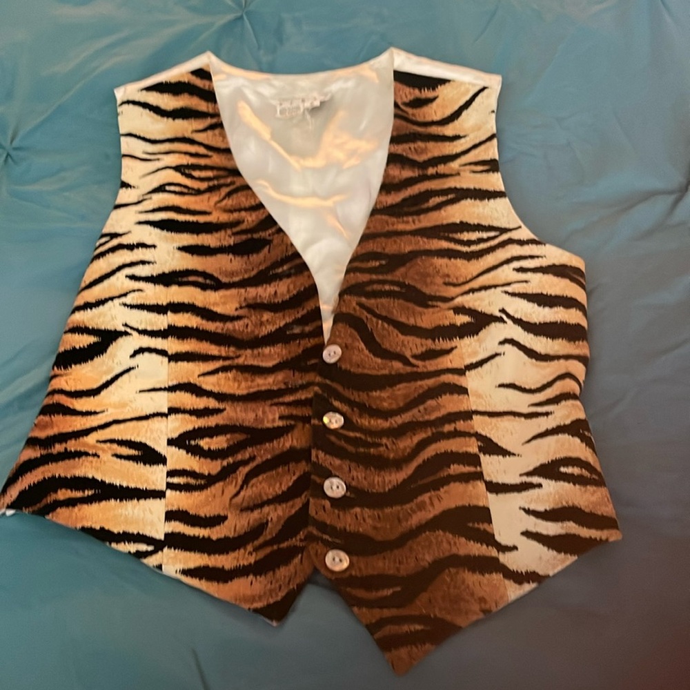 Vintage Ann Tjian  for Kenar   Y2K cheetah vest size small